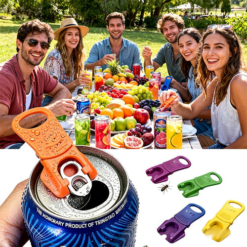 4pcs, Random Color Pieces Easy Can Opener, Color Manual Soda Can Opener, Soft Drink Can Mouth Protector, Pop Can Opener for Pull Off Tab
