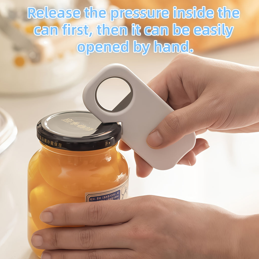 Stainless Steel Bottle Opener, 3-In-1 Can & Jar Opener for Kitchen, Easy Grip Lid Remover, Durable Bar Tool for Beer, Soda & Jars
