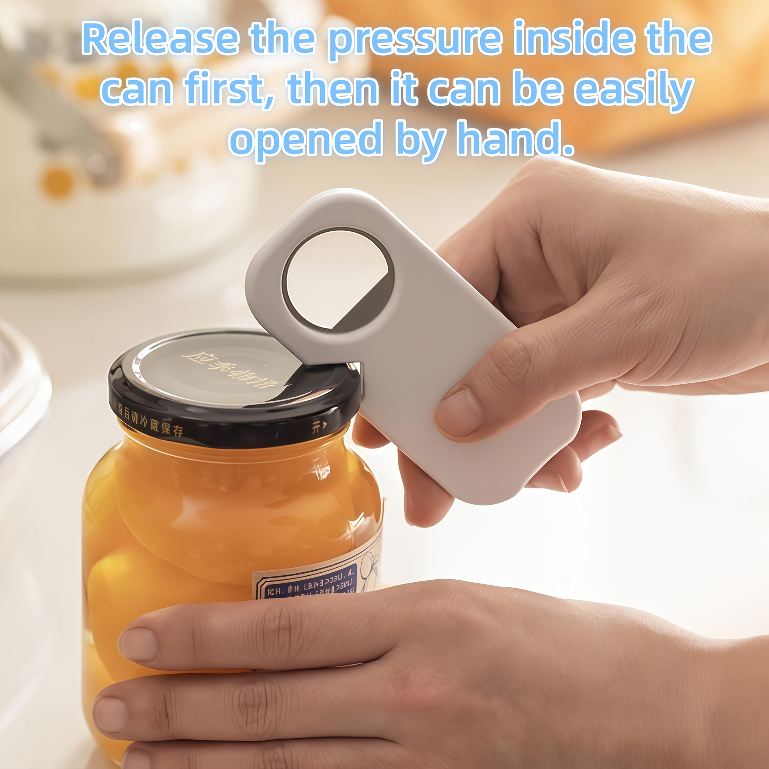 Stainless Steel Bottle Opener, 3-In-1 Can & Jar Opener for Kitchen, Easy Grip Lid Remover, Durable Bar Tool for Beer, Soda & Jars