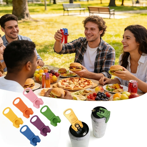 Color Folding Can Opener Protective Cover Suitable for Energy Cans And Soda Water, an Essential Reusable Can Opener for Outdoor Camping And Family Gatherings (Available in 6 Colors)