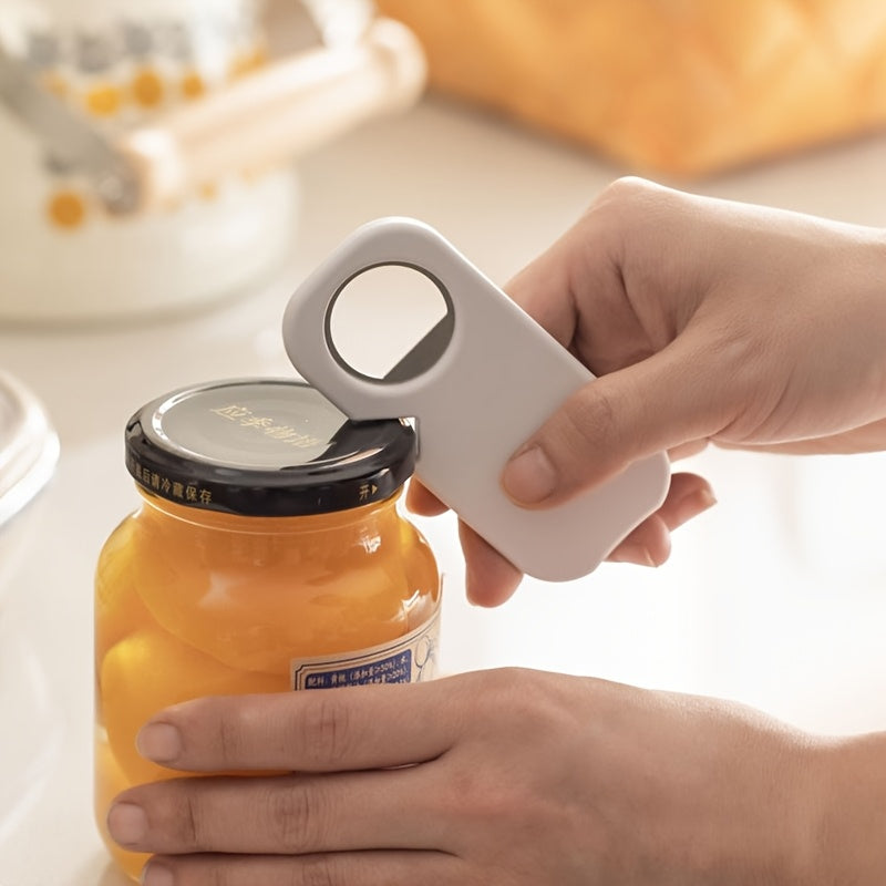 Stainless Steel Bottle Opener, 3-In-1 Can & Jar Opener for Kitchen, Easy Grip Lid Remover, Durable Bar Tool for Beer, Soda & Jars