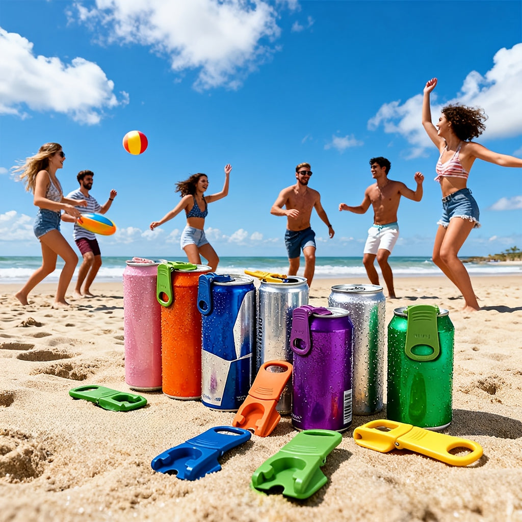 4pcs, Random Color Pieces Easy Can Opener, Color Manual Soda Can Opener, Soft Drink Can Mouth Protector, Pop Can Opener for Pull Off Tab