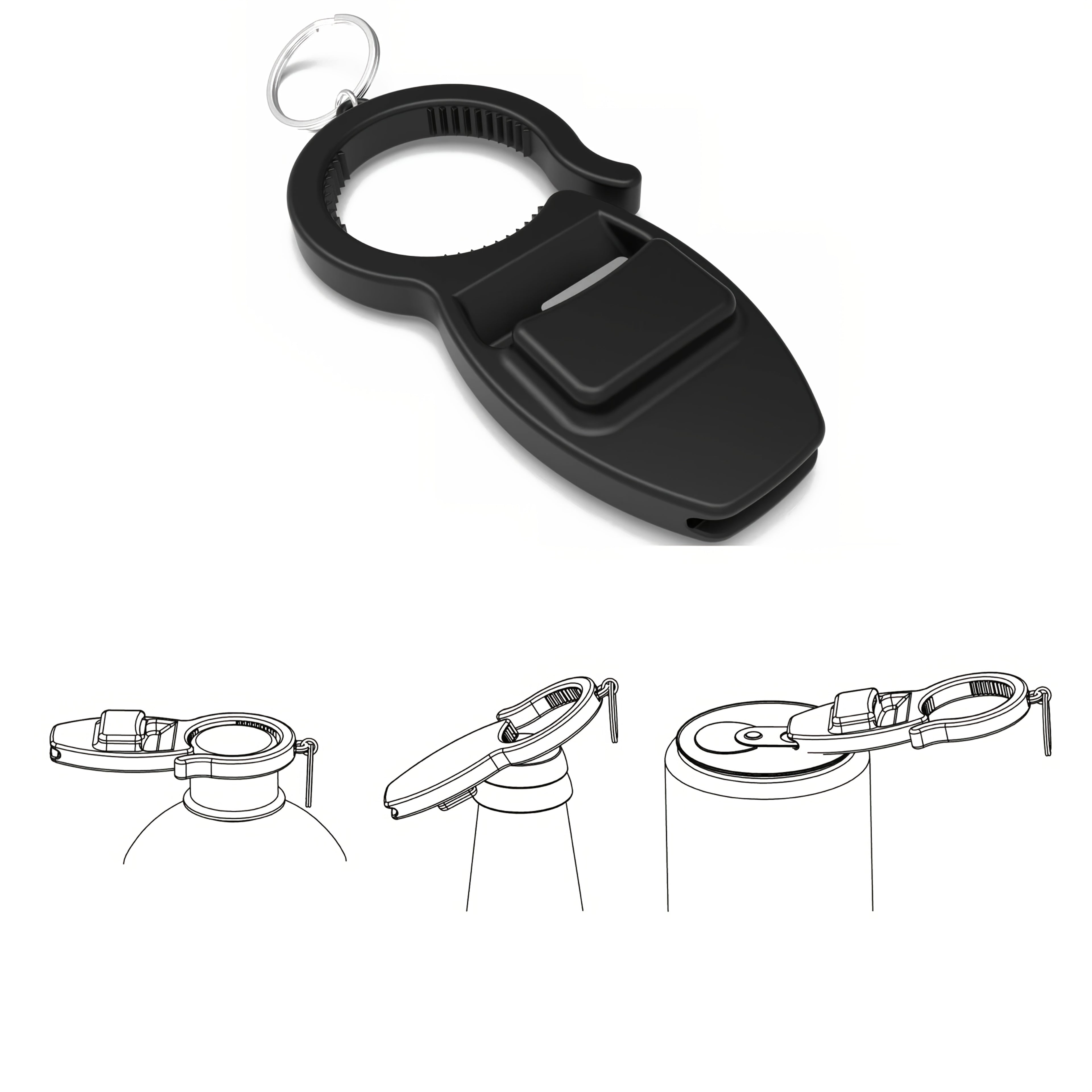 3-In-1 Bottle Opener for Beer Caps, a Multifunctional Keychain Can Opener